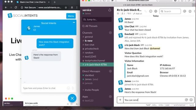 Slack Live Chat Example смотреть онлайн