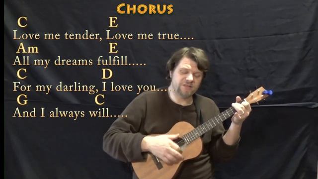 Love Me Tender - Bariuke Cover Lesson in C with Chords/Lyrics смотреть онлайн