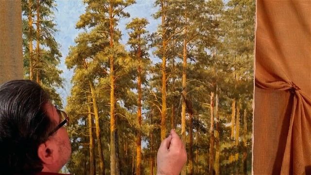 Масляная живопись пейзаж/Oil painting landscape смотреть онлайн