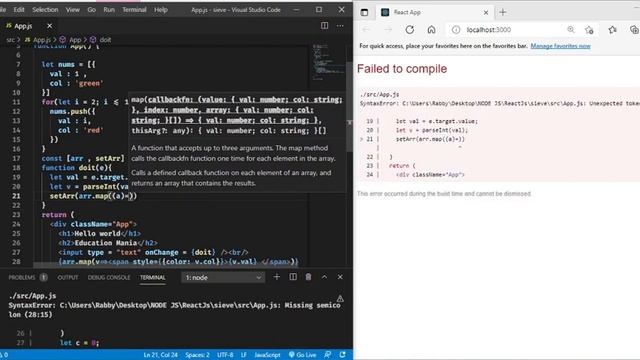 react js hooks tutorial | sieve of eratosthenes in react | react js tutorial смотреть онлайн