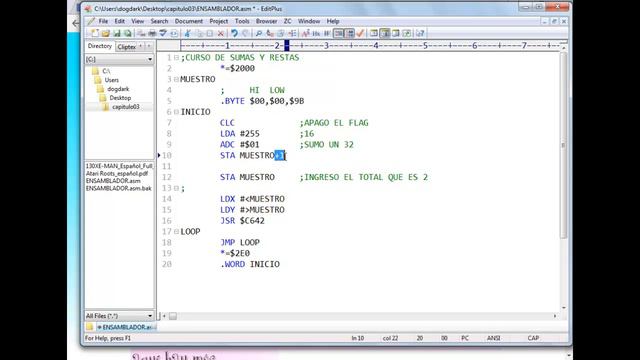 CURSO ASSEMBLER 2019 ATARI 8 BITS - CAPITULO 3 - SUMAS Y RESTAS смотреть онлайн