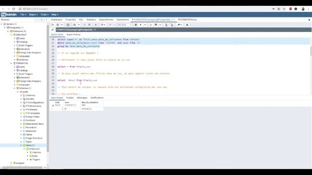 PostgreSQL :Apprenez la définition et la création d'une vue sur Postgres.(exemple simple et concret смотреть онлайн