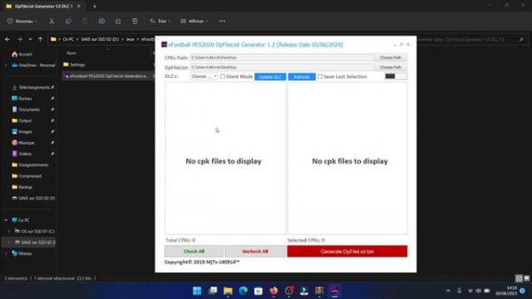 PES 2021 Avoir le Data Pack 7 avec DpFileList Generator