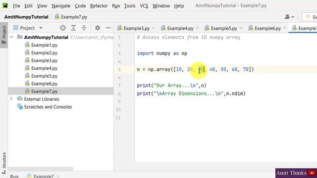 How to access elements from a One-Dimensional numpy array in Python смотреть онлайн