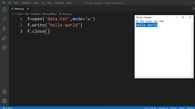 Writing Data to a Text File Using Python|Python File Handling|Writing to Files|write() method смотреть онлайн