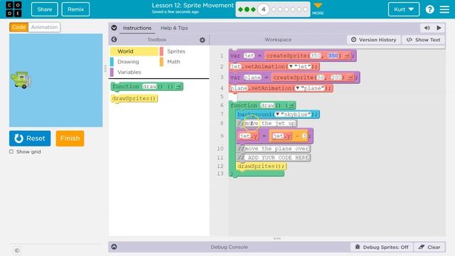 Code.org Lesson 13.2 Sprite Movement | Tutorial with Answers | Unit 3 CS Discoveries смотреть онлайн