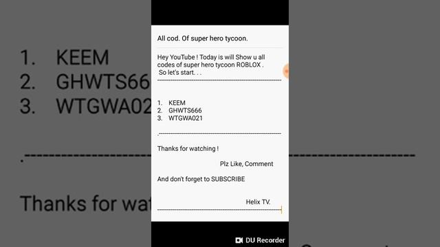 All codes of super hero tycoon roblox .. смотреть онлайн
