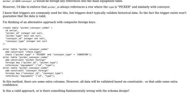 Databases: Enforcing type correctness for foreign keys into a generic typed table смотреть онлайн