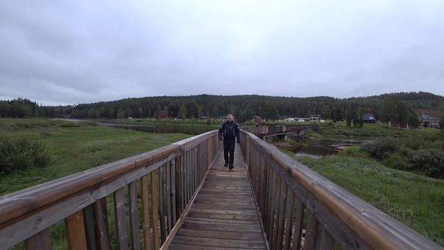 Водопад Storforsen в Швеции. Бурная река и парк отдыха. Нордкап 4. смотреть онлайн