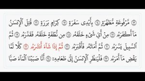 Абаса - 80 Сура. Учебное чтение Корана.