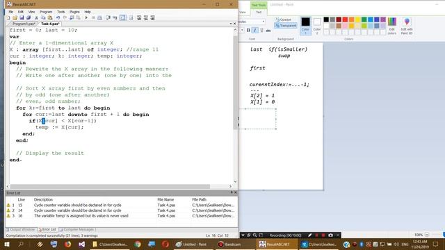 [Pascal] Array sort, ascending order, swap insertion, EVEN nums before ODD [pt.5] смотреть онлайн