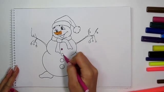 Как нарисовать снеговика смотреть онлайн