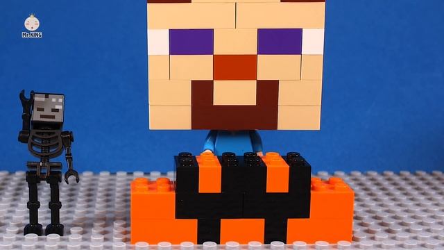 Lego Minecraft Steve Building Brick Halloween A Pumpkin Head смотреть онлайн