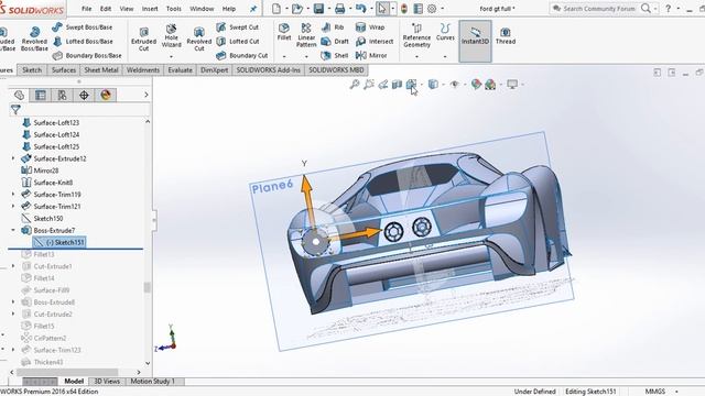 Solidworks tutorial: How to design the car in Solidworks (Ford GT 16) ##PART 17## смотреть онлайн
