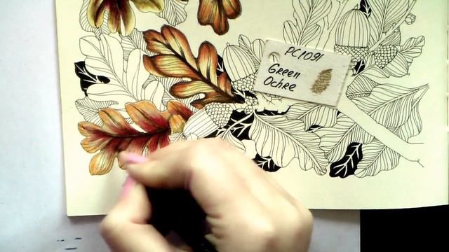 Coloring Book 'The Flower Year' English Oak / Prismacolor Pencils