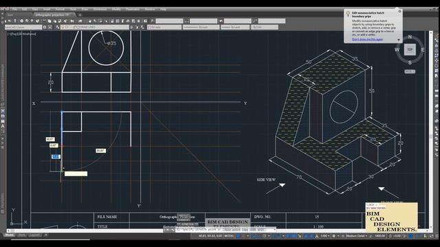 Orthographic Projection In AutoCAD PART : 15 смотреть онлайн