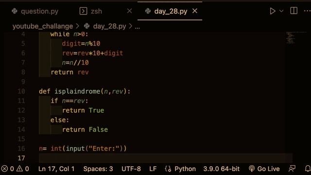 Python DAY 28 | check given integer is palindrome or not. смотреть онлайн