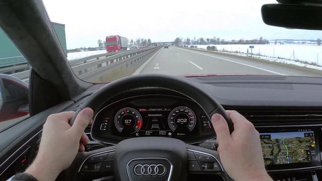 2021 AUDI SQ8 Quattro (507 HP) 4K POV DRIVE TEST ONBOARD Top Speed German Autobahn (60FPS)