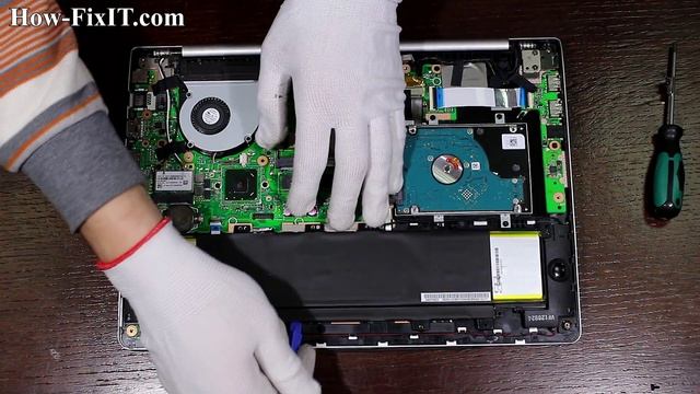 Asus VivoBook S400C disassembly and battery replace, как разобрать и поменять батарею ноутбука смотреть онлайн
