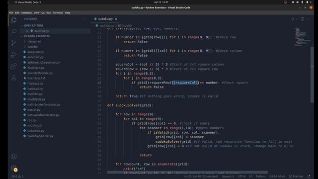 Sudoku Solver in Python (EASY!) | Python Exercises Final Video смотреть онлайн