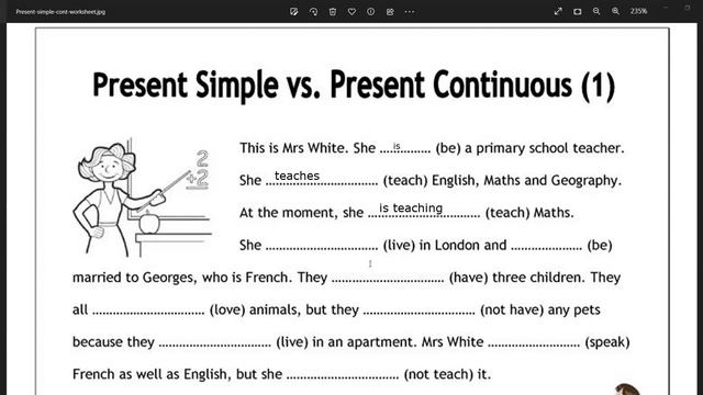 English Grammar _ Present Simple vs Present Continuous for beginners смотреть онлайн