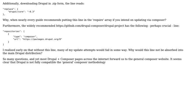 Drupal: Really confusing composer error output relating to working composer.json/.lock files смотреть онлайн