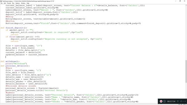 Create a custom GUI banking system using python for beginners (Tkinter)- Part 3 смотреть онлайн