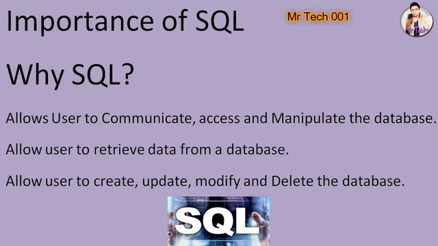 Why SQL importance of SQL SQL Structured Query Language DBMS Mr Tech 001 смотреть онлайн