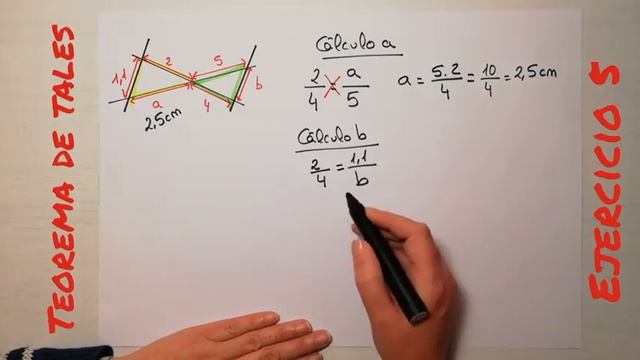 06 Tales. Teorema de Tales. Ejercicio 5 (Matemáticas 2 ESO) смотреть онлайн