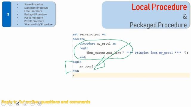 Subscriber Comments Reply Video 6 | Stored, Standalone, Local, Packaged, Public, Private Procedure смотреть онлайн