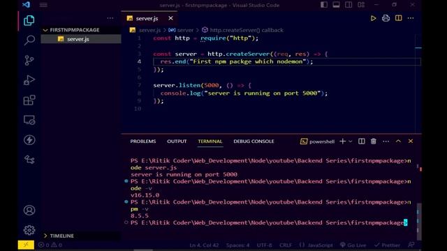 09. Initializing NPM and Installing Our First Node.js Third-Party Module Nodemon смотреть онлайн