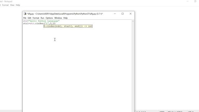 Python String- rindex( ) method Example смотреть онлайн