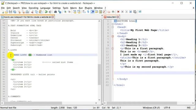 HTML For Beginners Full Course: Create a simple Basic HTML Website using Notepad++ смотреть онлайн