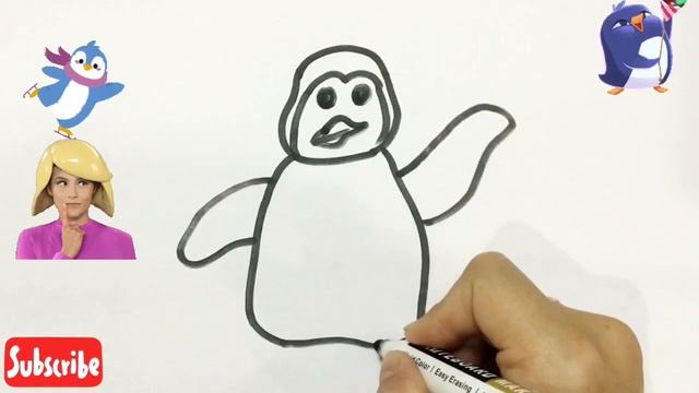 HOW TO DRAW AND COLOR A PENGUIN|Как Нарисовать Пингвина| COMO DESENHAR E COLORIR UM PINGUIM смотреть онлайн