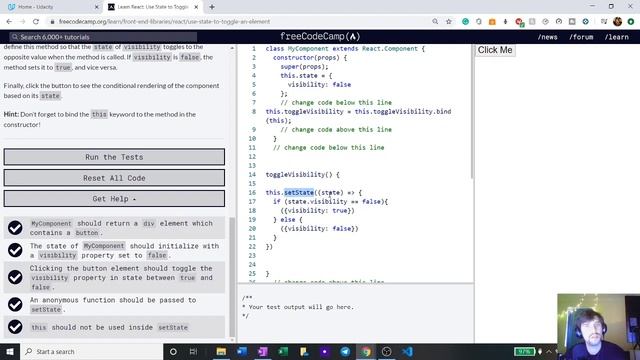 freecodecamp React: Use State to Toggle an Element смотреть онлайн