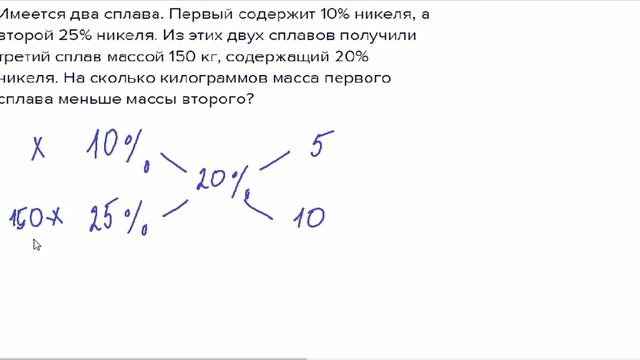 ЕГЭ по математике. Легкий способ решения задач про сплавы. смотреть онлайн