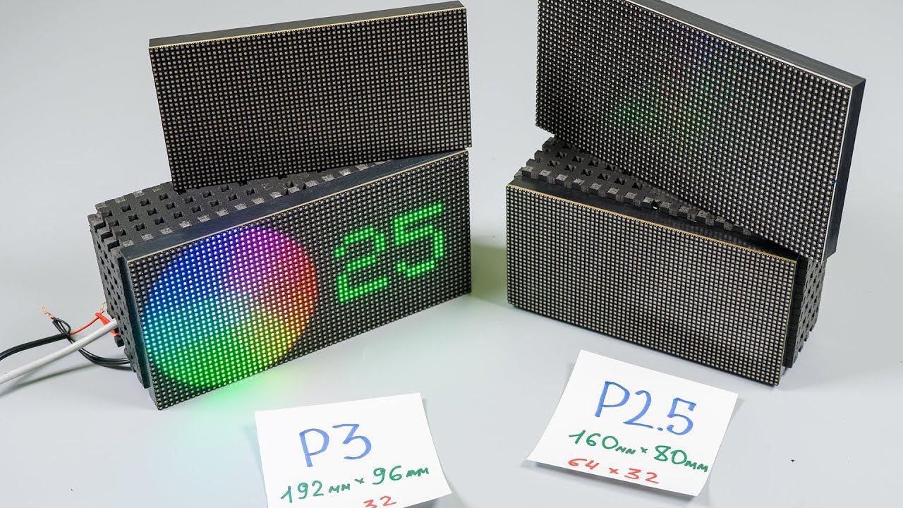 RGB светодиодный дисплей 64x32 P2.5/P3 в связке с Arduino смотреть онлайн