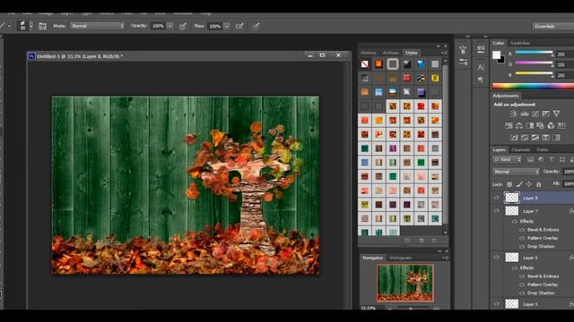 Leaves Brushes, Wood und Rope Effect. Alexiva_design смотреть онлайн