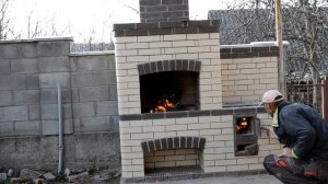 Уличная  печь на дровах из кирпича своими руками