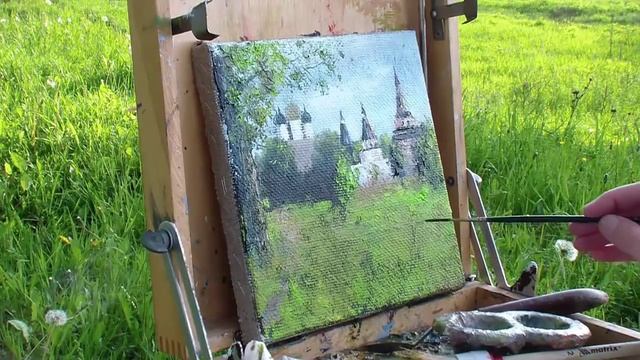 Алла Белопесоцкая видеоурок живопись маслом "Иосифо-Волоцкий монастырь" ПЛЕНЭР смотреть онлайн