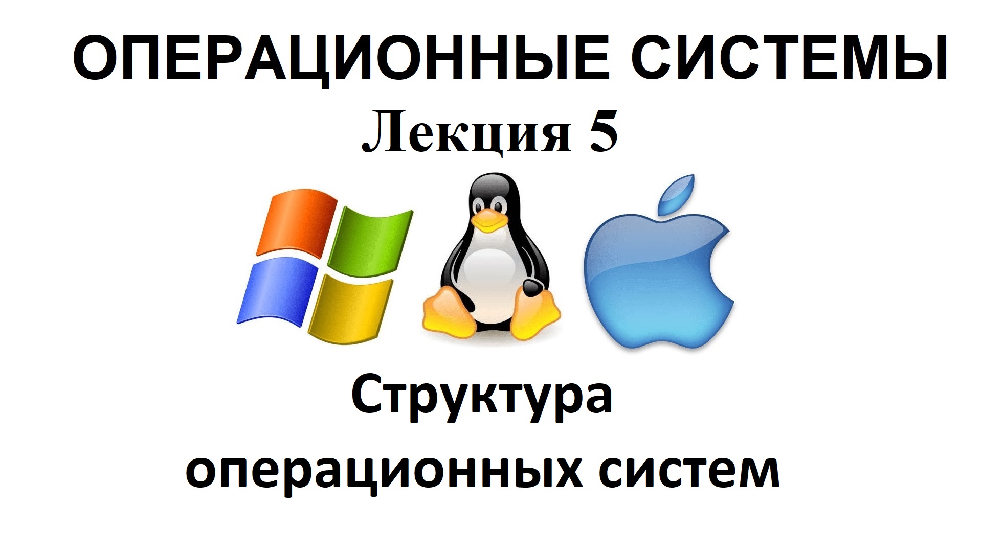 Лекция №5.Структура операционных систем