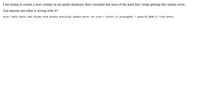 GIS: ERROR: syntax Error At or Near "update" смотреть онлайн