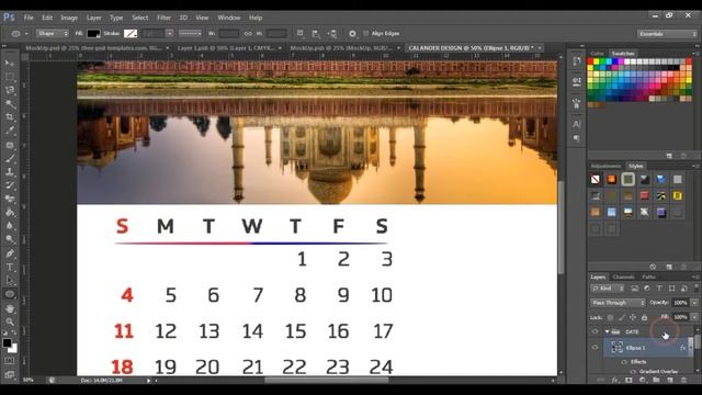 How to Design Eassy Professional Photo Calendar Photoshop Tutorial смотреть онлайн