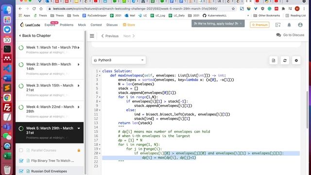 LeetCode 354. Russian Doll Envelopes (Python) смотреть онлайн