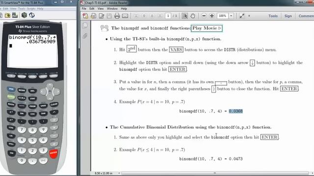 Calculating Binomial Probabilities with the TI 83/84 смотреть онлайн