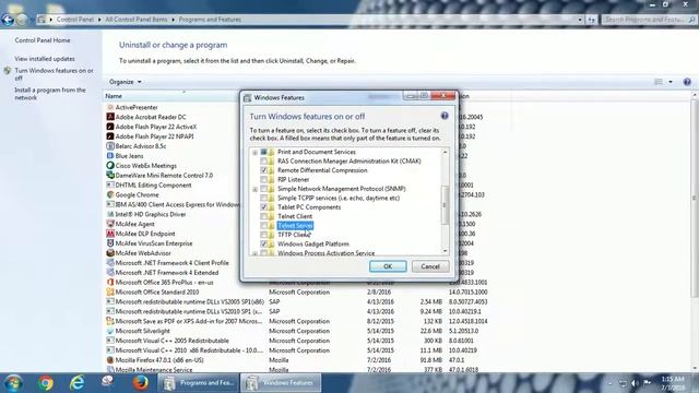 How to disable Telnet Server in Windows 7 смотреть онлайн