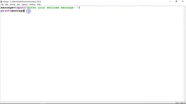 #1 Input a Welcome Message and Display It | Python Programming | CBSE Computer Science Class - 11 смотреть онлайн