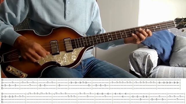 Any time at all - The Beatles - Bass Tutorial with Tabs смотреть онлайн