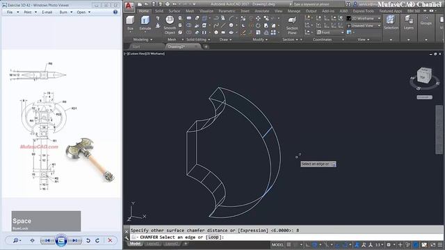 Autocad Classes 3d Modeling Tutorial Axe Practice Exercise 43 смотреть онлайн