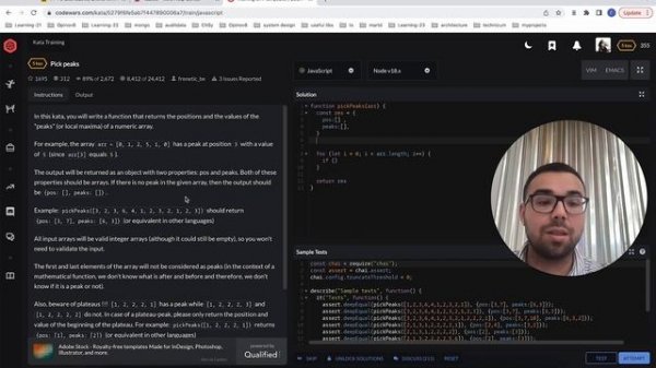 Codewars JavaScript, решение задачи Pick Peaks